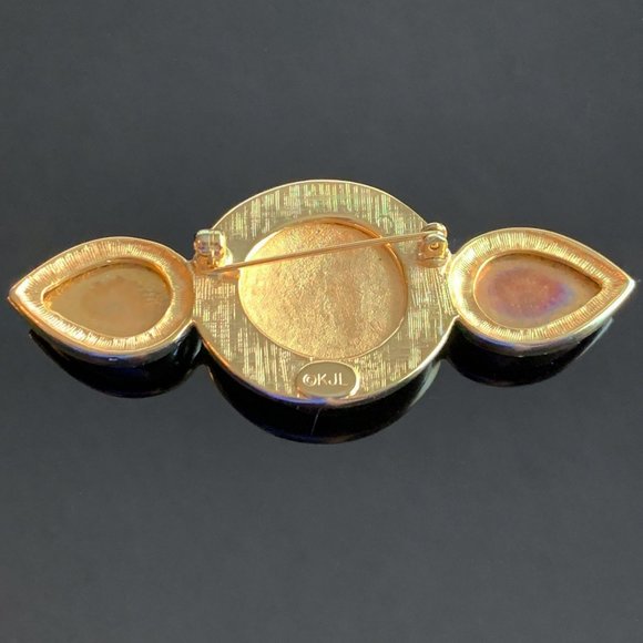 VTG Kenneth Jay Lane Cameo Roman Coin Brooch - Picture 2 of 5